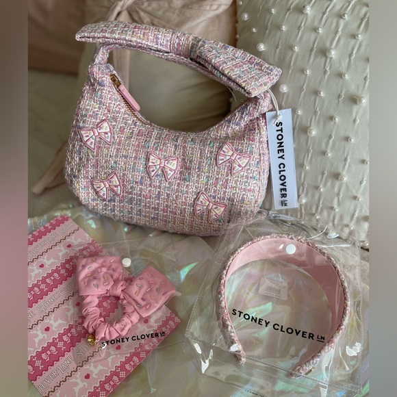 Stoney Clover Lane Handbags - Stoney Clover Lane Happy Birthday Libby Bow Handle Bag, Headband, Scrunchie Set